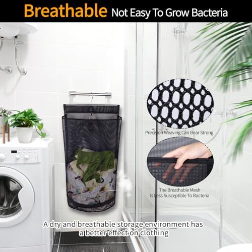 Hanging Collapsible Mesh Laundry Hamper - Image 6