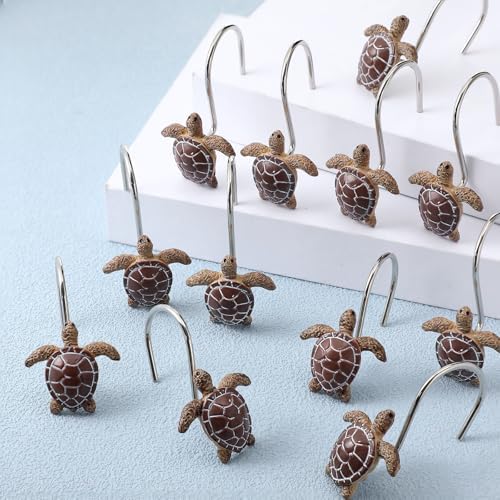 Amyhill 12 Pcs Shower Curtain Hooks Decorative Shower Curtain Rings Stainless - Image 6
