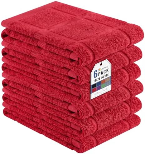 Homaxy 100% Cotton Kitchen Towels 18"x28", 6 Pack Dish Towels by Homaxy