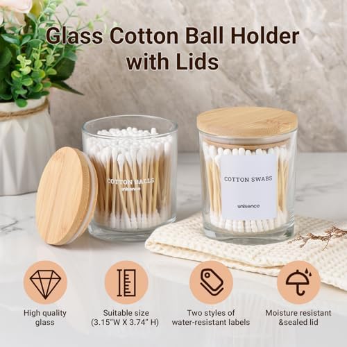 Glass Qtip Holder 2 Pack, Qtip Holder Dispenser Bathroom Set Bathroom - Image 5