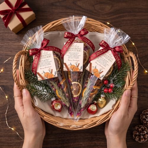 50 Sets Christmas Potpourri Bags, Empty Pot Pourri Clear Cone Gifts Bags - Image 4