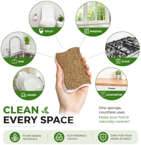 8 Pack Eco Friendly Kitchen Sponges, Non Toxic Dish Sponge - Image 6