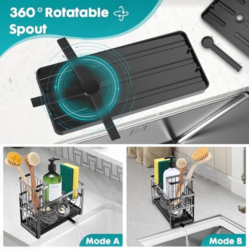 Sinnsally Kitchen Sponge Holder, Sink Caddy Organizer - Image 2
