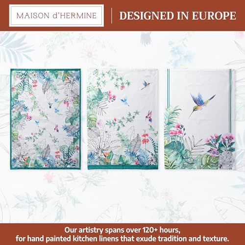 Maison d' Hermine Kitchen Towels Set of 3 Reusable 100% Cotton 27.50" x 20" - Image 2
