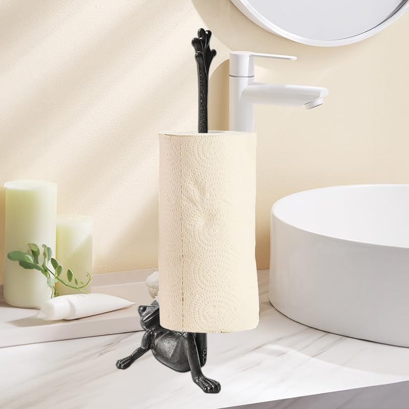Frog Paper Towel Holder 16.5'' Cast Iron Paper Towel Holder Funny Toilet Paper - Image 6