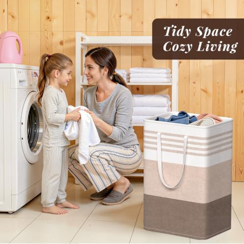 WOWBOX 2 Pack Laundry Baskets, Collapsible Dirty Clothes Laundry Hampers - Image 7