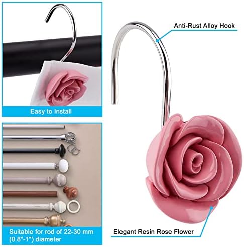 AGPTEK Rose Shower Curtain Hooks - Image 4