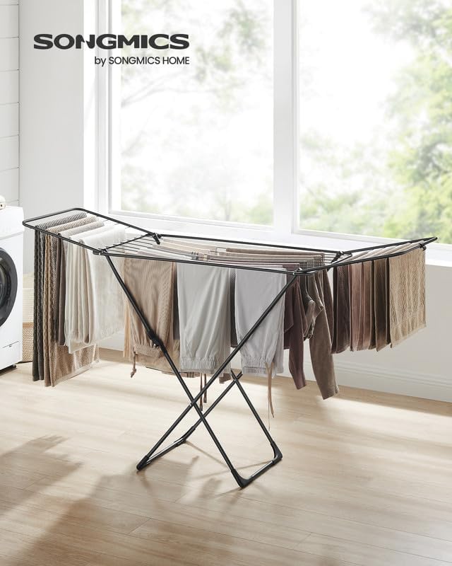 SONGMICS Clothes Drying Rack, Heavy Duty, 2 Gullwings | Laundry Drying Rack - Image 2