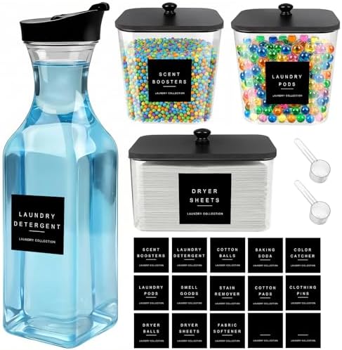 POLRAI Laundry Pod Containers and Dryer Sheet Holder and Laundry Detergent by POLRAI