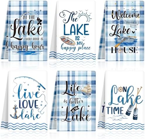 VitalCozy 6 Pcs Lake House Kitchen Towels Set by VitalCozy