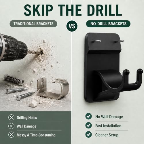 No Drill Curtain Rod Brackets - Image 6