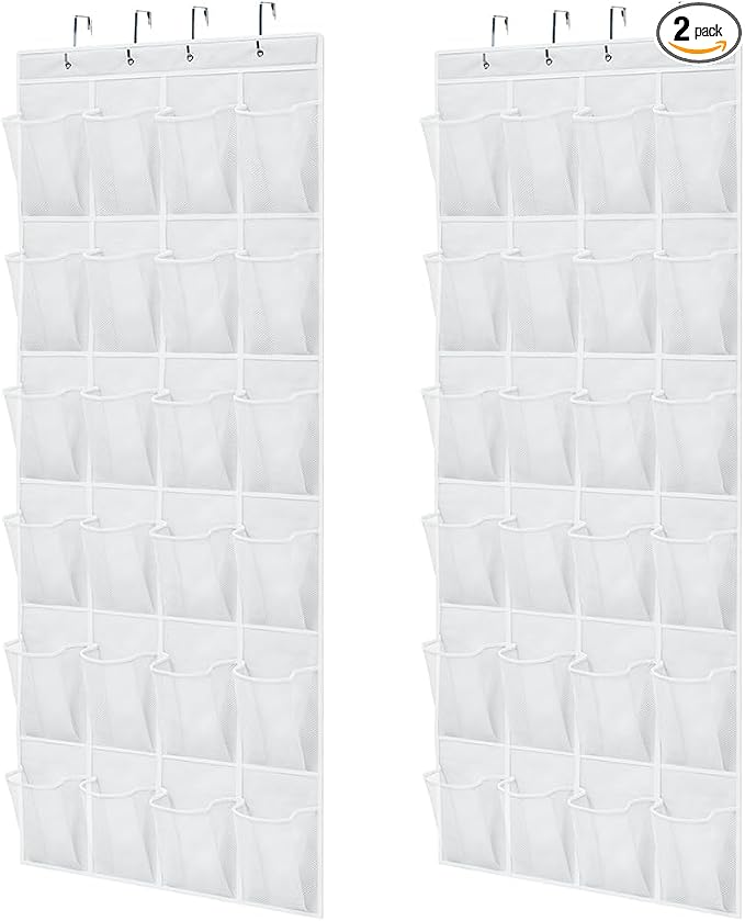 GORILLA GRIP Over the Door Shoe Organizer, 24 Large Pockets, Space Saving by Unknown