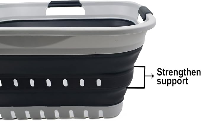 SAMMART 30L Collapsible 3 Handled Plastic Laundry Basket - Image 8