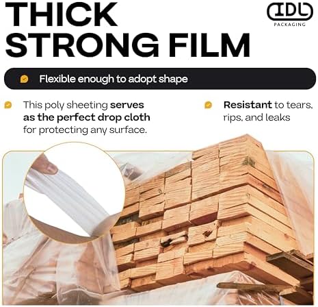 IDL Packaging Clear 4 mil Construction Plastic Sheeting, Slide&Slip - Image 3