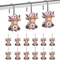 Highland Cow Shower Curtain Hooks 12pcs Resin Decorative Shower Curtain Hooks by Unknown
