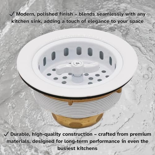Westbrass A213-51 3-1/2" Wing Nut Twist Style Large Kitchen Sink Basket Strainer - Image 7