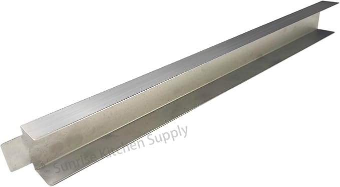 (Pack of 2) Sunrise Kitchen Supply Stainless Steel Heavy Duty 20 Gauge Deep Fryer Joining Strip/Connector (21 5/8"L x 2"W x 1 1/4"H)