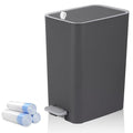 Small Bathroom Trash Can with Lid, 2.1 Gallon Slim Step Trash Can, Narrow by rejomiik