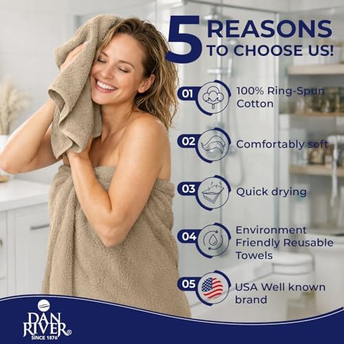DAN RIVER 8 Piece Luxury Bath Towels - Image 5