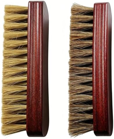 2-Pack Shoe Brush, Horsehair Brush & Boar Bristle Brush by Ponward