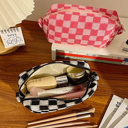 SxoSyo 2 Pcs Checkered Cosmetic Bags - Image 3