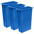 3 Pack 23 Gallon Waste Bin, Heavy-Duty Trash Can, Slim Rectangular Garbage Bin, Durable Waste Container, Recycling Bin, Plastic Wastebasket for Kitchen, Garage, Hotels, Restaurants, Office