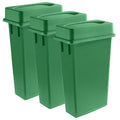3 pack 23 Gallon Waste Bin with Swing Lid, Heavy-Duty Trash Can, Slim Rectangular Garbage Bin, Durable Waste Container, Recycling Bin, Plastic Wastebasket for Kitchen, Garage, Restaurants, Office