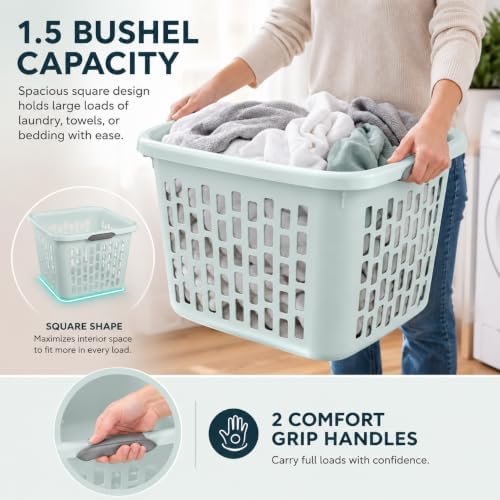 Mint Laundry Basket 6-Pack, 1.5 Bushel Square - Image 4