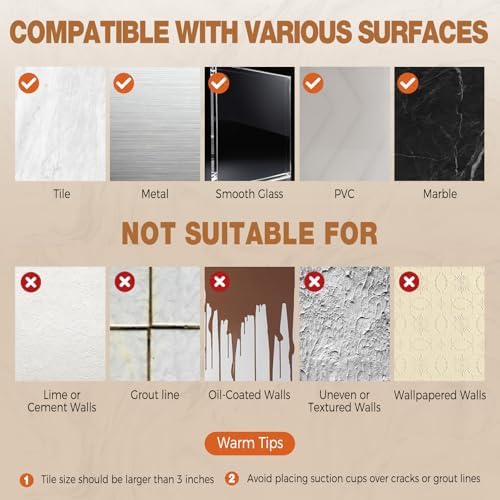 Lekesky Suction Cup Shower Caddy, No Drill Shower Shelf, Aluminum Rust Proof - Image 5
