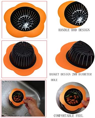 Silicone Kitchen Sink Strainer, 4.5" Diameter, 2 Red - Image 5