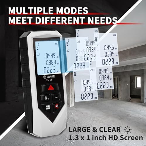 Laser Distance Measure Backlit LCD Measuring Tool 196FT - Image 5