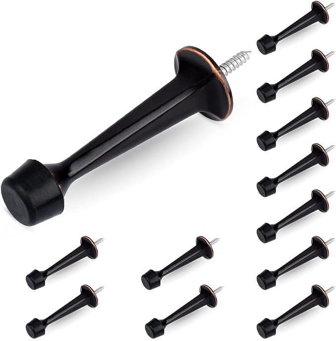HOMOTEK 12 Pack Heavy Duty Solid Rigid Door Stop by HOMOTEK