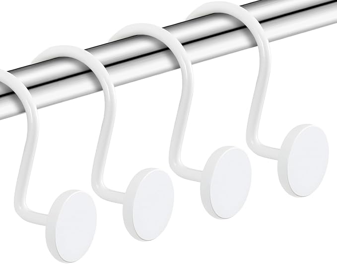 CHICTIE White Shower Curtain Hooks, Rustproof Shower Curtain Rings by CHICTIE