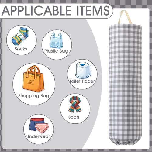 Gingham Plastic Bag Holder for Grocery Bag - Image 3