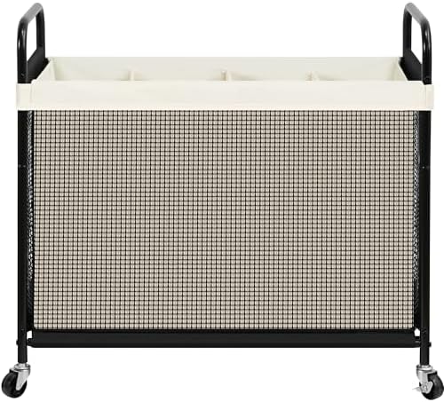 STO STO Laundry Hamper 4 Section, 140L Rolling Laundry Sorter Cart by STOSTO