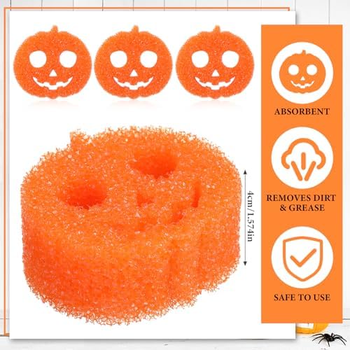 FillTouch Halloween Pumpkin 3 Pcs Scrub Sponge - Image 6