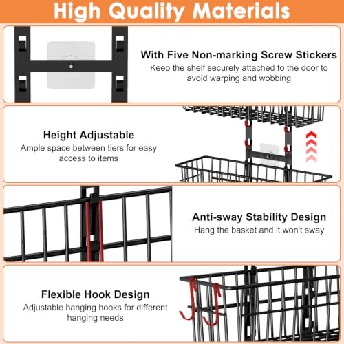 Hongtamoya 8 Tier Over The Door Organizer, Adjustable Hanging Door Organizer - Image 5