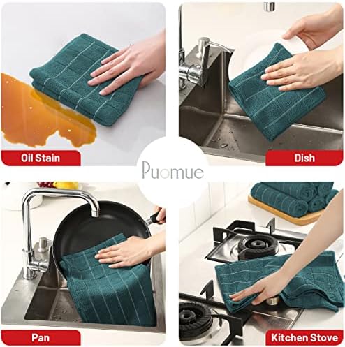Puomue Microfiber Kitchen Towels and Dishcloths Set, 26 x 18 Inch and 12 x 12 - Image 3