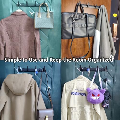 Strong Magnetic Coat Hooks-4 Hooks Matte Black Magnetic Hanger Holder-Heavy - Image 6