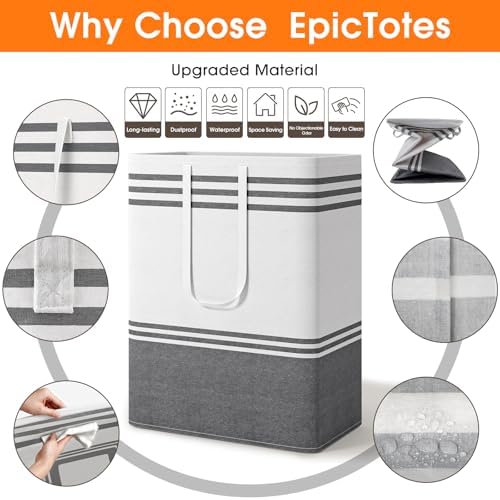 2 Pack Large Home Laundry Basket, Laundry Hamper, Freestanding Waterproof Dirty - Image 4