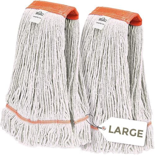 Nine Forty 2-Pack Industrial and Commercial-Grade Looped End Wet Mop Head Refill by NineForty