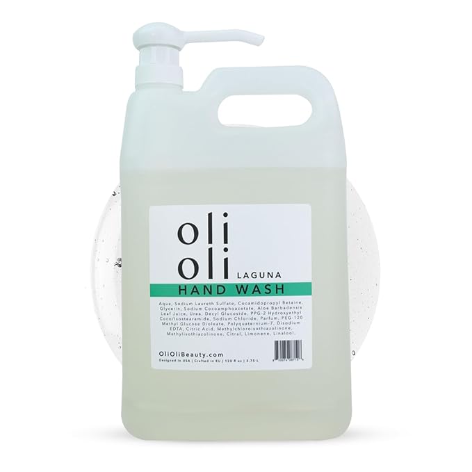 OLIOLI Botanical Hand Wash 128oz Refill | Gentle, pH-Balanced Liquid Hand Soap with Aloe | Hydrating Cleanser for Soft, Refreshed Skin | Coastal-Inspired Luxury Hand Wash for Daily Use