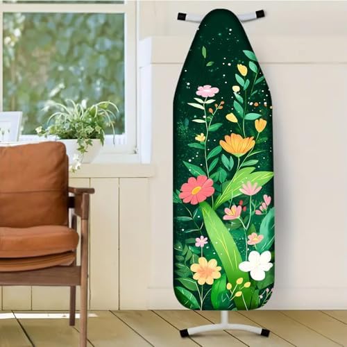 Nuxovilar Colorful Flowers Dark Green Ironing Board Cover 15x54 - Image 2