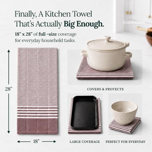 Cloud Scape Linen Premium Kitchen Towels Set of 6, Quick Dry - Image 4