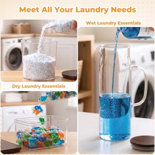 Acrylic Laundry Pod Containers and Dryer Sheet Holder & Glass Laundry Detergent - Image 5