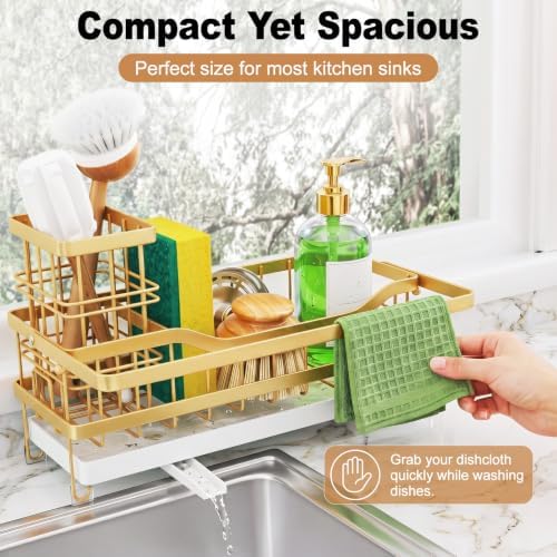 Sponge Holder for Kitchen Sink, Self-draining Sink Caddy - Image 6