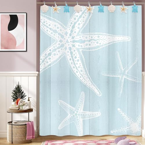 Shower Curtain Hooks, Seashell Turtles Shower Curtain Rings, Beach Theme Rust - Image 4