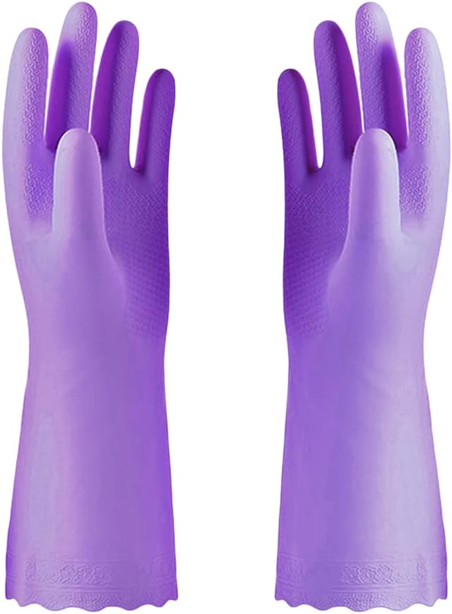 Alimat PluS Purple Cleaning Gloves Latex Free, Cotton Flock Liner, Medium | 1 by AlimatPlus