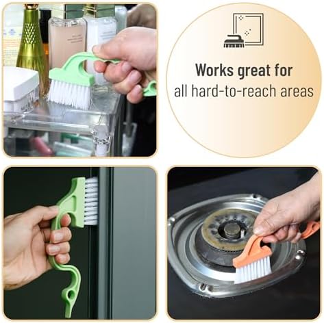 Slick- Window Track Cleaning Brush, 2 Pack, Built-in Scraper, Window Track - Image 6