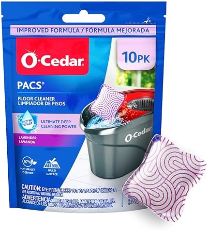 O-Cedar PACS Hard Floor Cleaner, Lavender Scent 10ct | Made by O-Cedar
